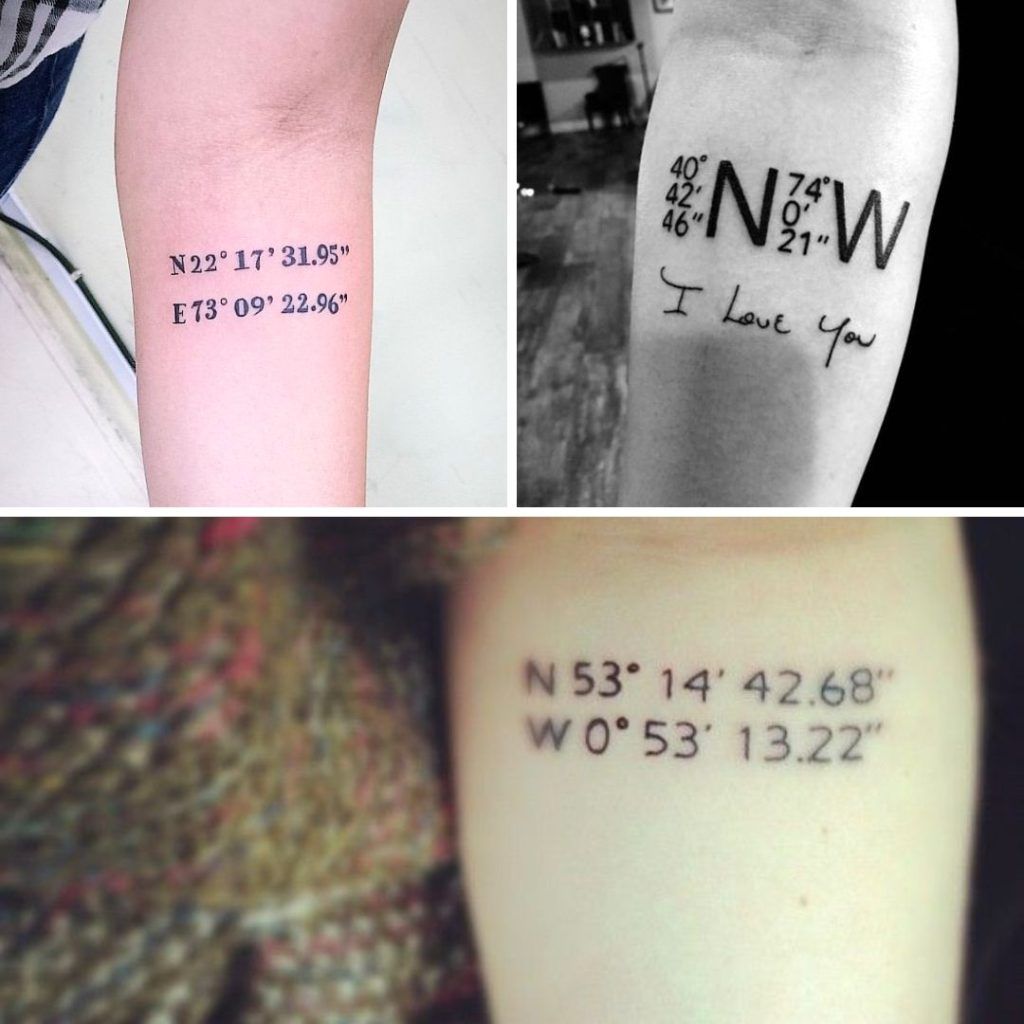 Tatuajes de coordenadas