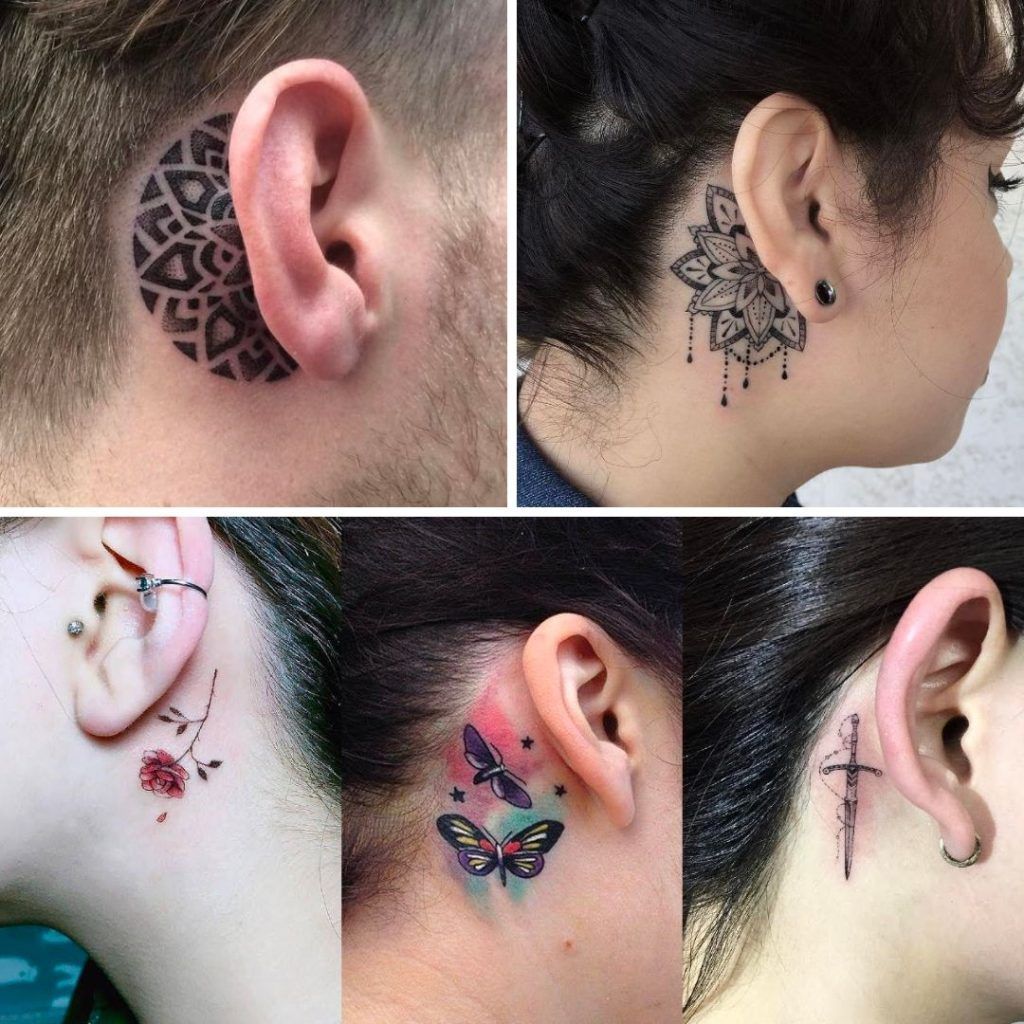 Tatuajes detras de la oreja